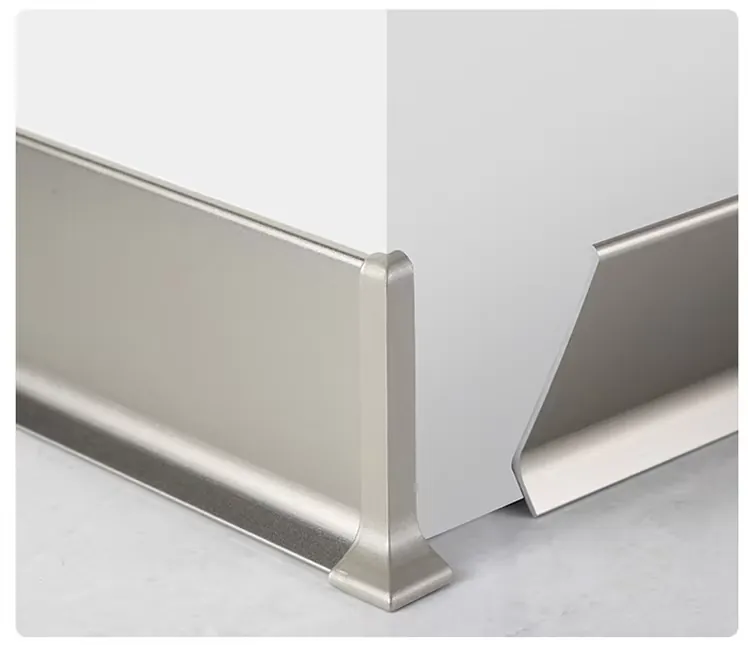 Case 6063 Aluminium Cove Skirting Brushed Silver 2.5M 005