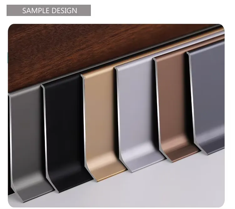 Case 6063 Aluminium Cove Skirting Brushed Silver 2.5M 006