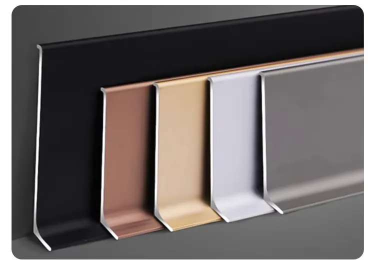 Case 6063 Aluminium Cove Skirting Brushed Silver 2.5M 007