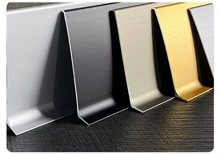 Case 6063 Aluminium Cove Skirting Brushed Silver 2.5M 008