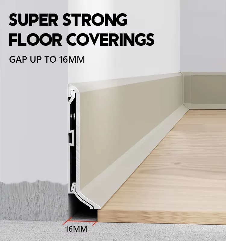 Case 6063 Aluminium Flat Bar Skirting 2.5M Brushed SilverBlack 006