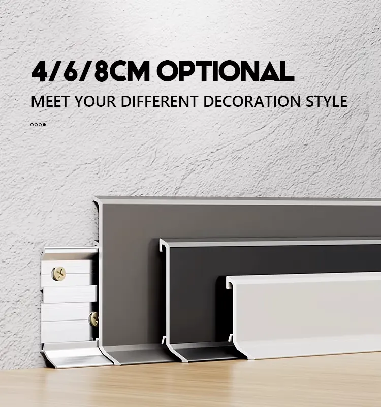Case 6063 Aluminium Flat Bar Skirting 2.5M Brushed SilverBlack 008