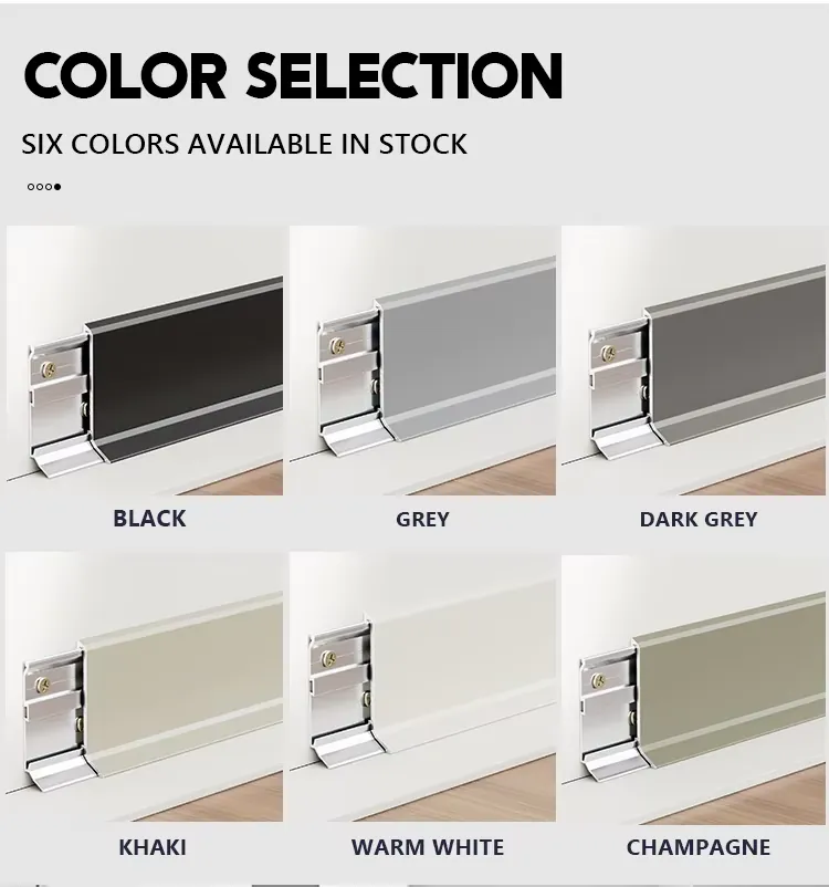Case 6063 Aluminium Flat Bar Skirting 2.5M Brushed SilverBlack 012