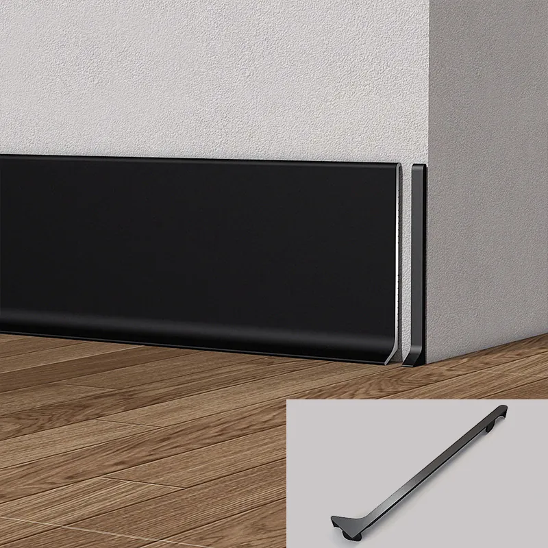 Case 6063 Aluminium Kitchen Skirting Brushed Silver 2.5M 008