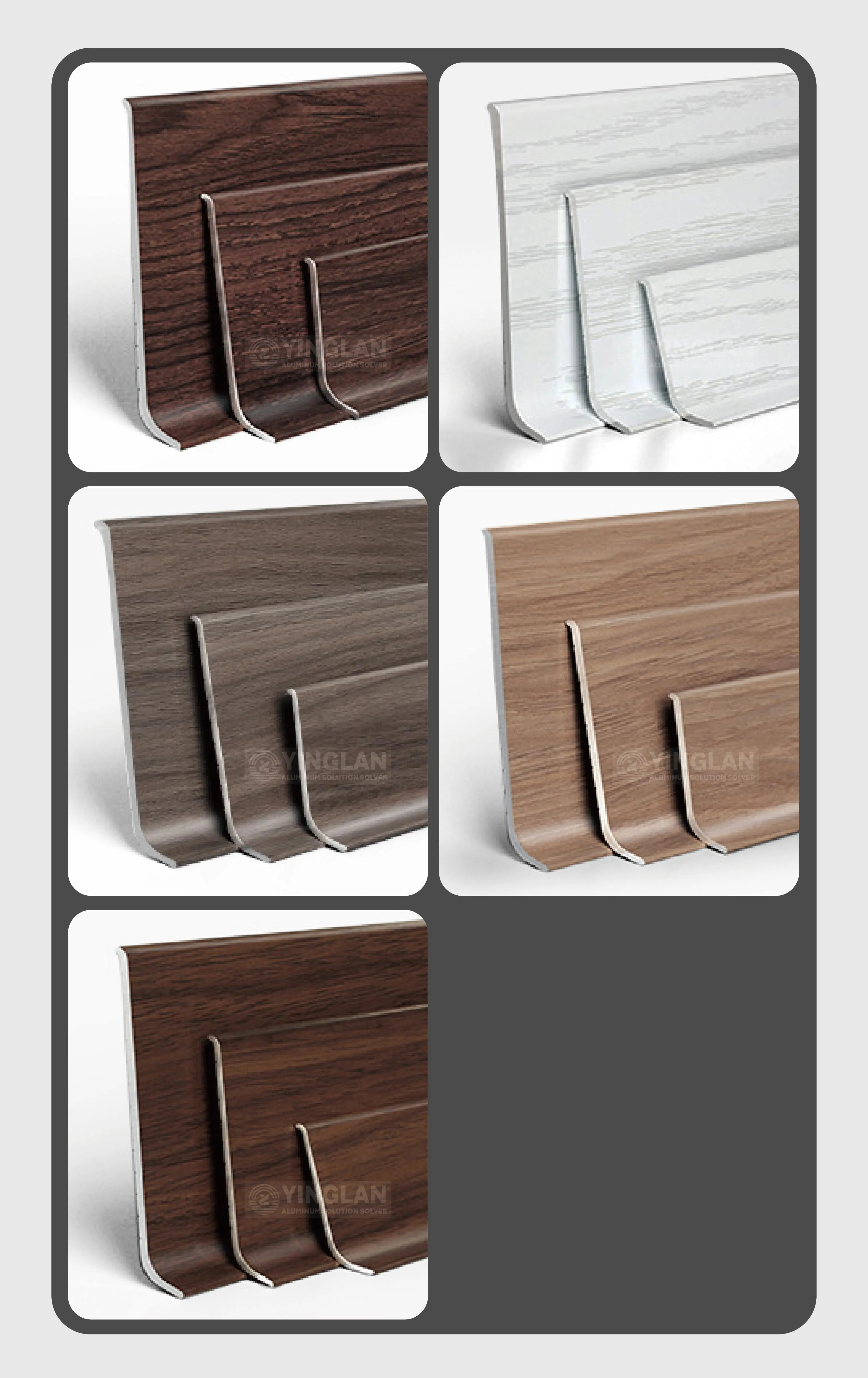 Case 6063 Aluminium LED Skirting Brushed SilverBlack 2.5M 007