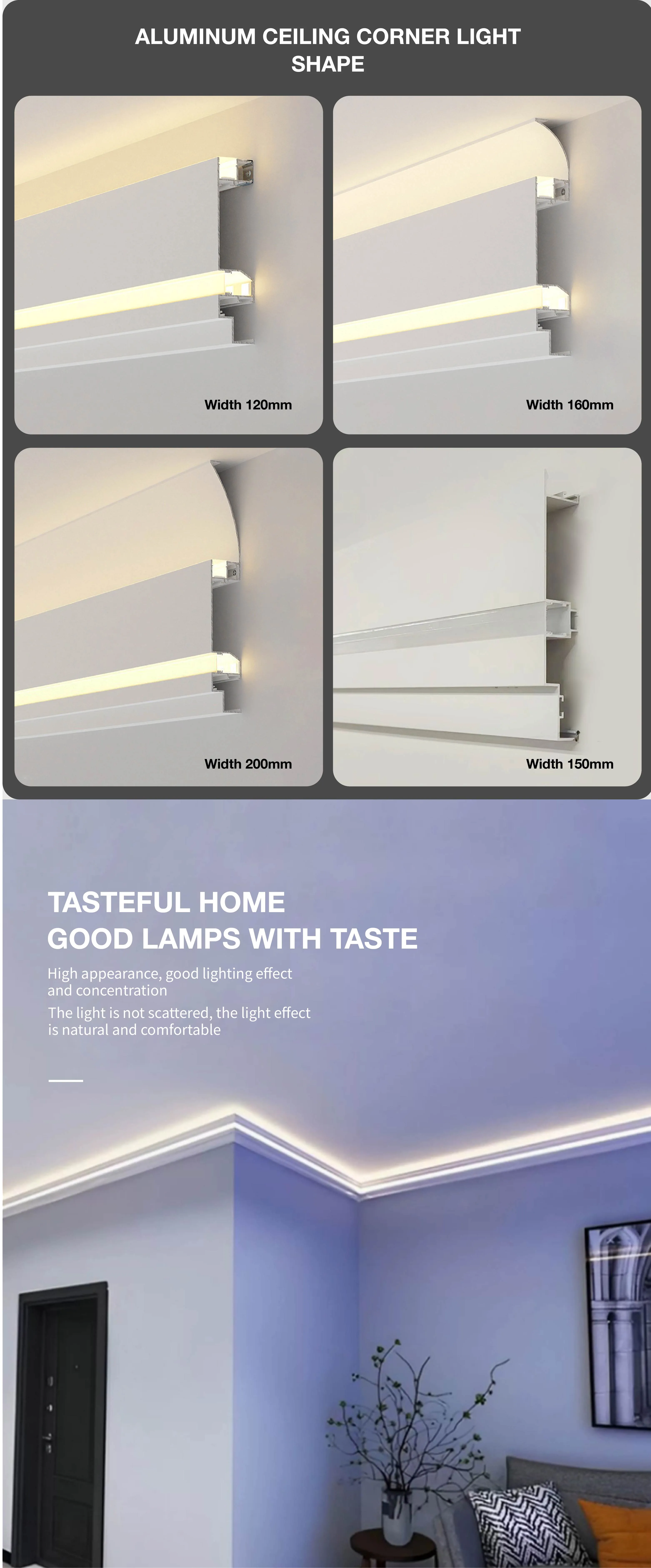 Case 6063 Aluminium LED Skirting Brushed SilverBlack 2.5M 008