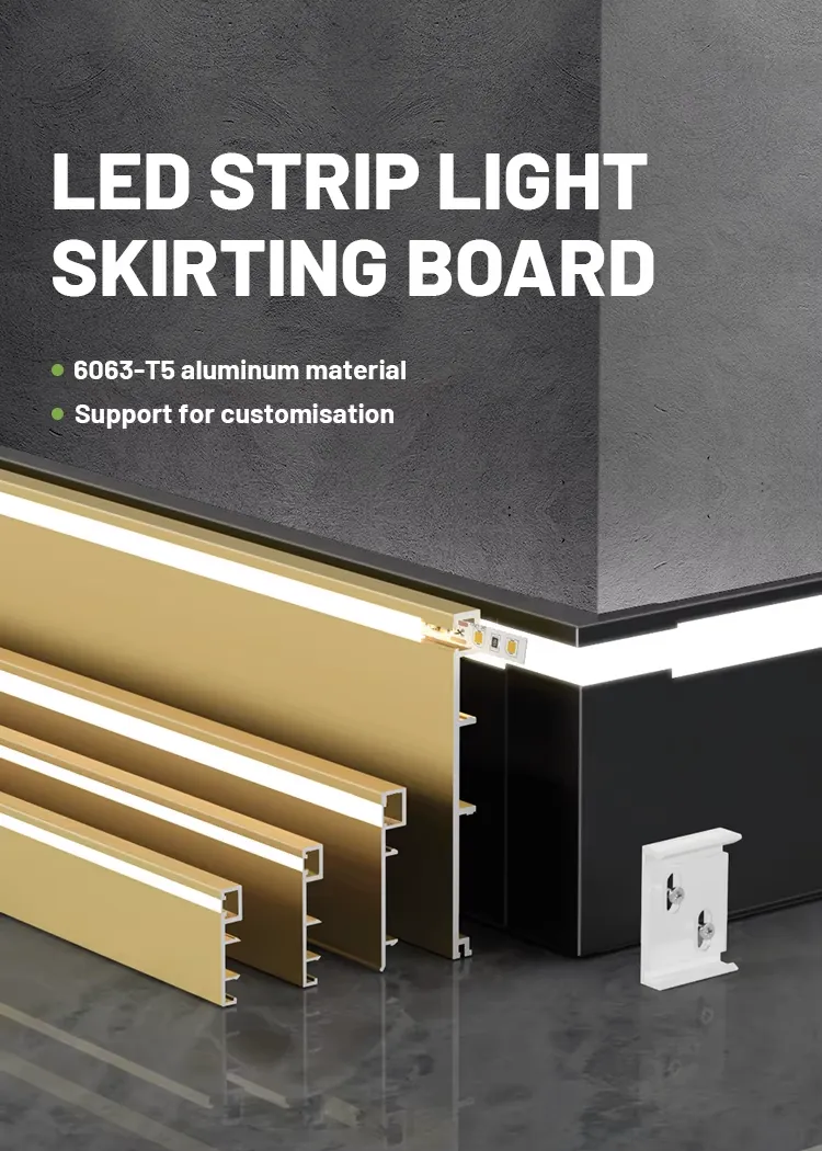 Case 6063 Aluminium Light Skirting Brushed Silver 2.5M ANOD. 003