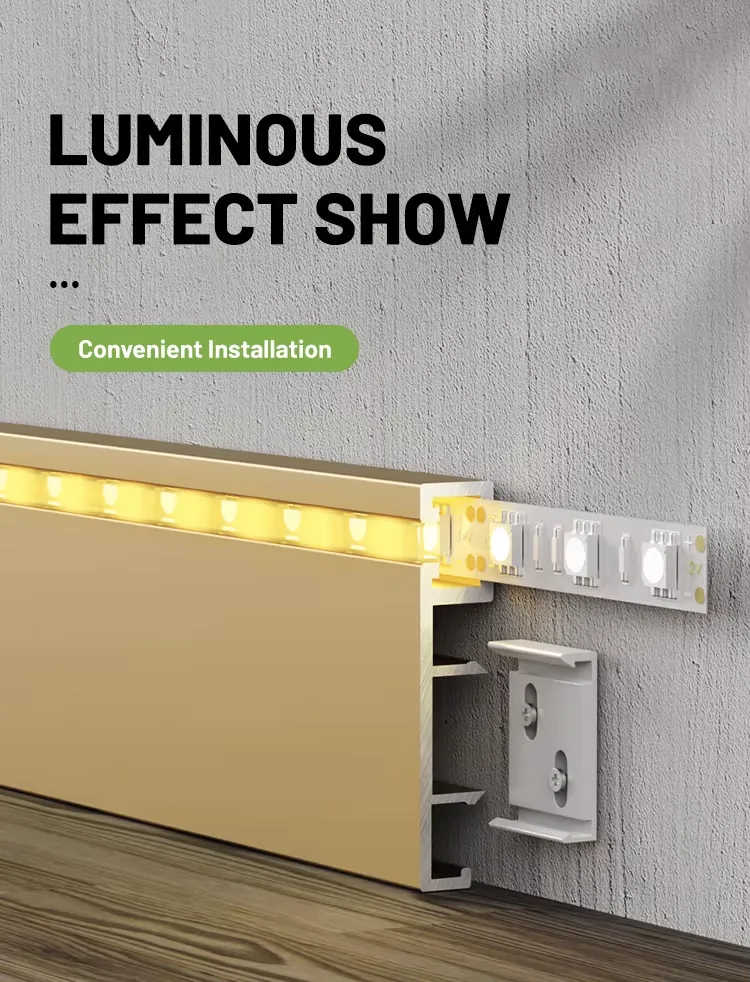 Case 6063 Aluminium Light Skirting Brushed Silver 2.5M ANOD. 004