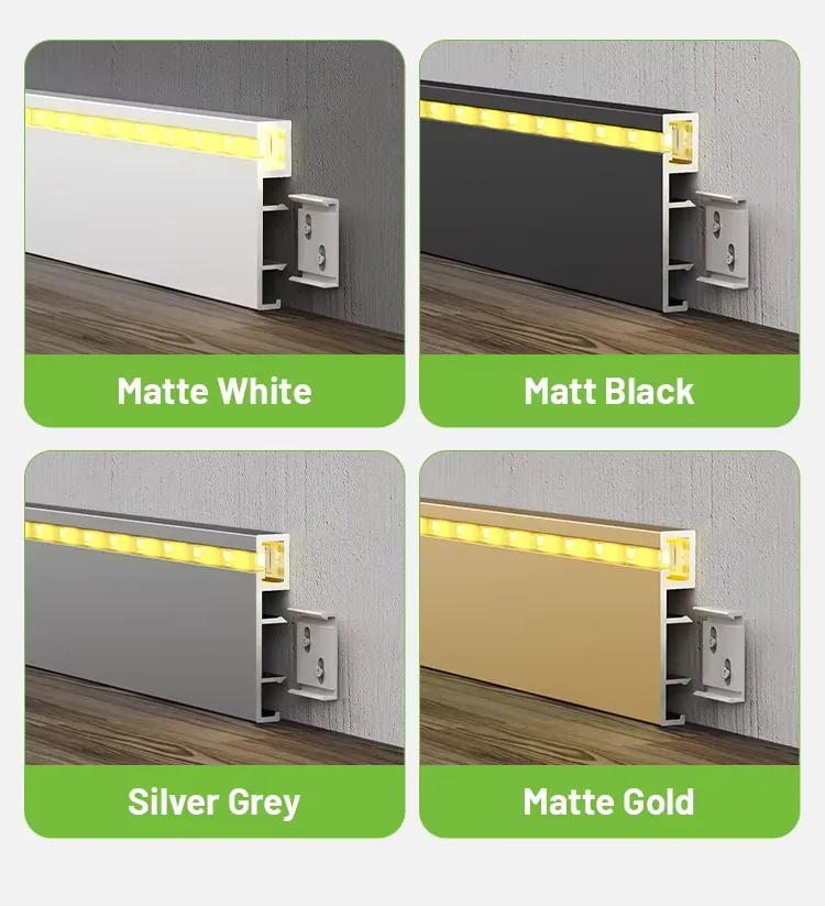 Case 6063 Aluminium Light Skirting Brushed Silver 2.5M ANOD. 009