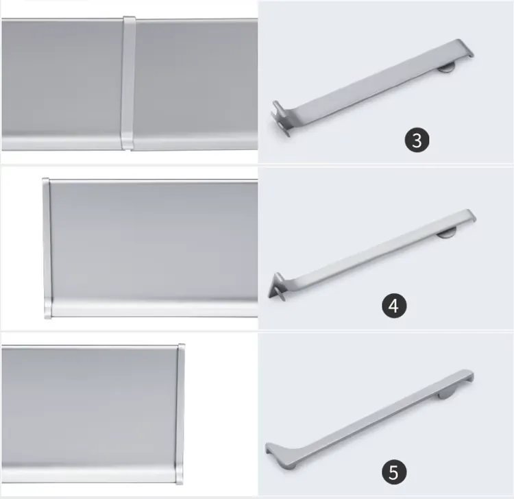 Case 6063 Aluminium Skirting Brushed SilverBlack 2.5M ANOD. 006