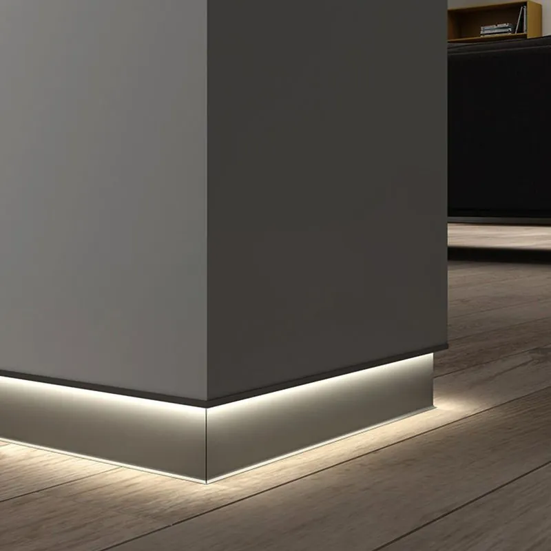 Case 6063 Aluminium Skirting Trim Brushed Silver 2.5M 001
