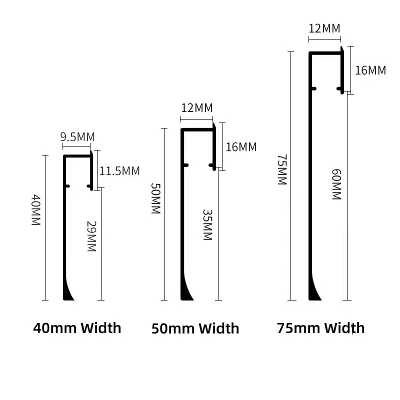 Case 6063 Aluminium Skirting Trim Brushed Silver 2.5M 004