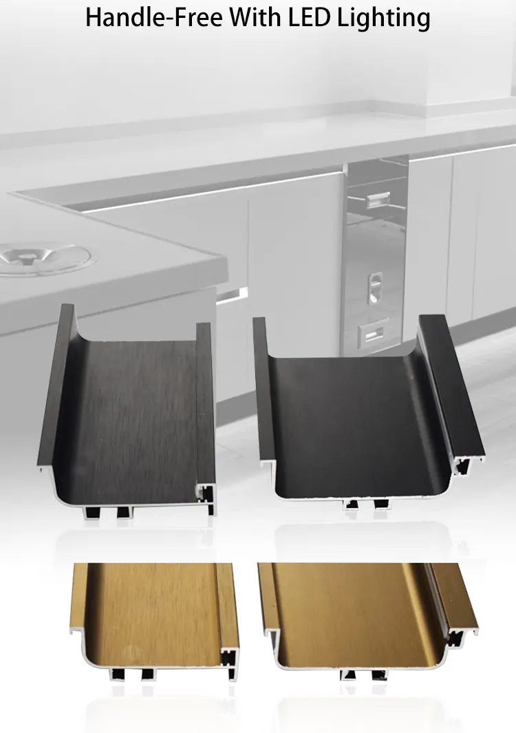 Case 6063 Aluminium Skirting with LED 2.5M Brushed SilverGold 001