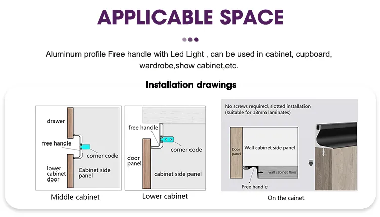 Case 6063 Aluminium Skirting with LED 2.5M Brushed SilverGold 003
