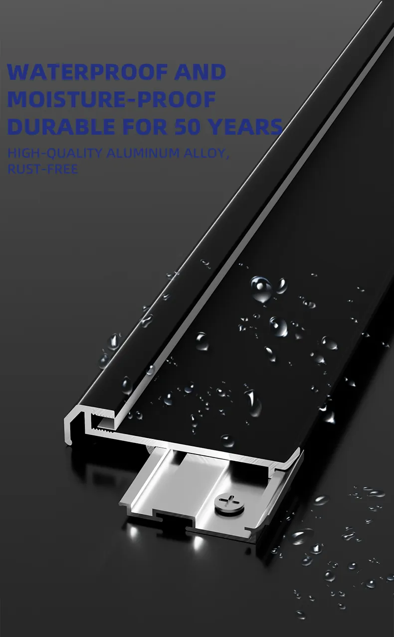 Case 6063 Aluminum Alloy Baseboard Brushed SilverBlack 2.5M 005