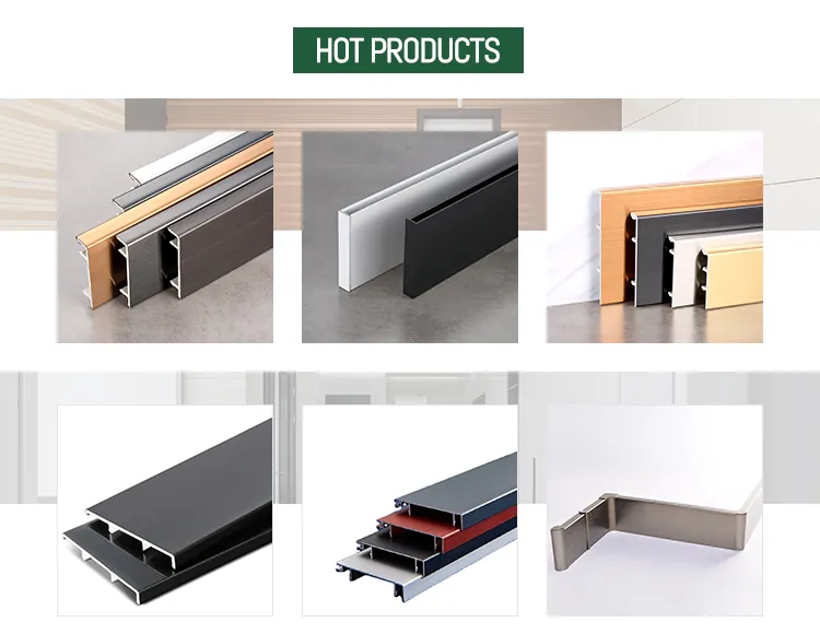 Case 6063 Aluminum Baseboard Reveal Brushed SilverBlack 2.5M 001