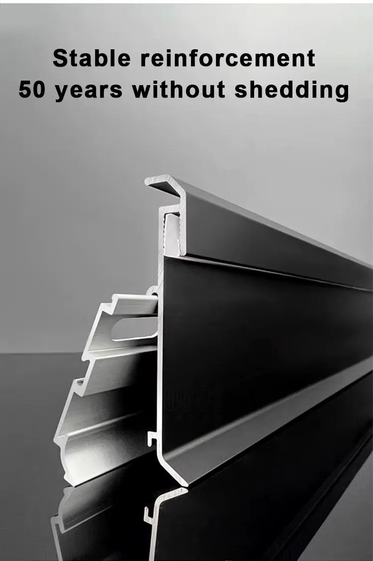 Case 6063 Aluminum Baseboard Shadow Brushed SilverBlack 2.5M 004