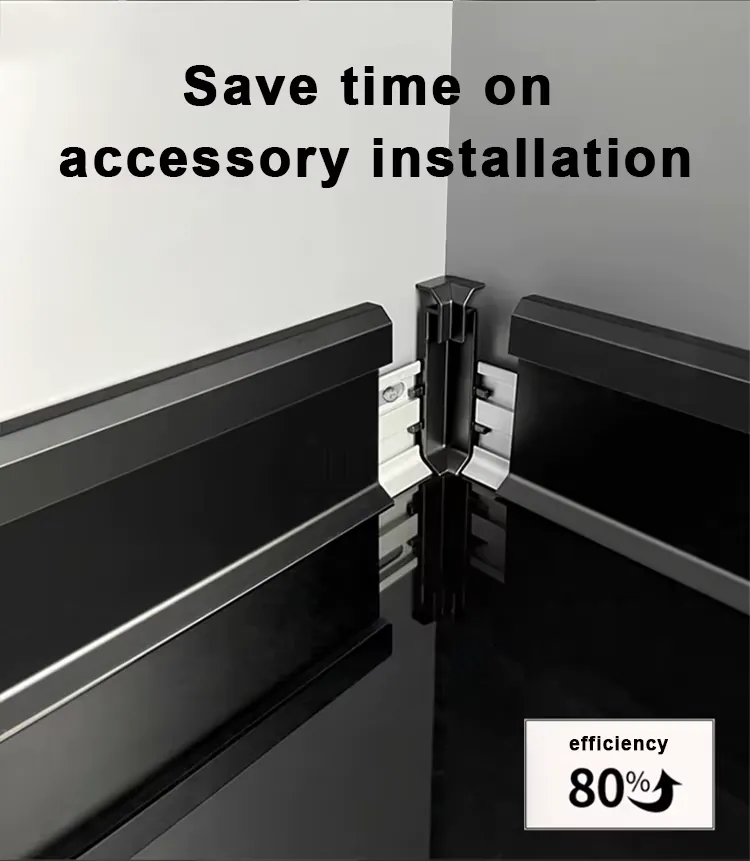 Case 6063 Aluminum Baseboard Shadow Brushed SilverBlack 2.5M 006