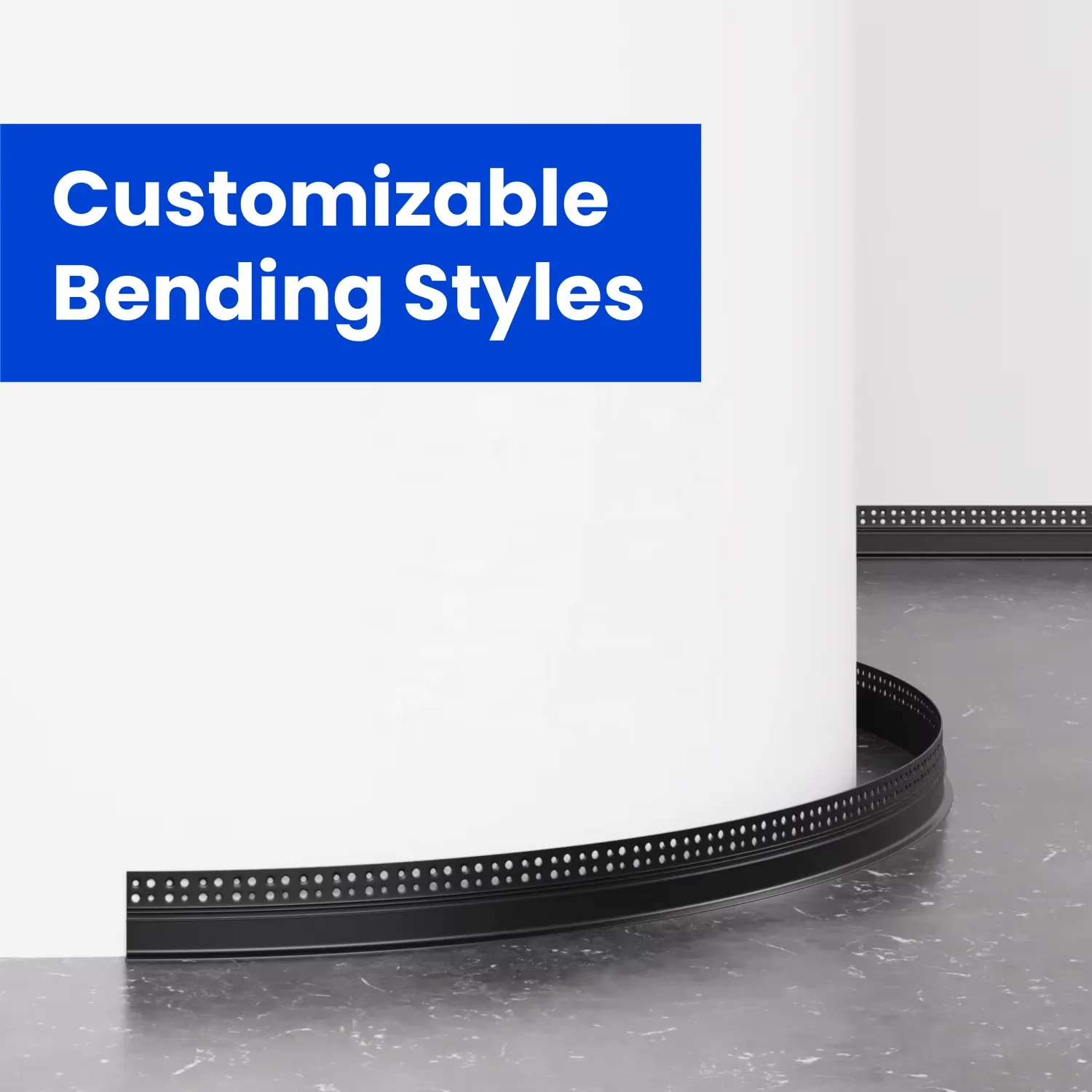 Case 6063 Aluminum Skirting Baseboard Brushed Silver 2.5M 007