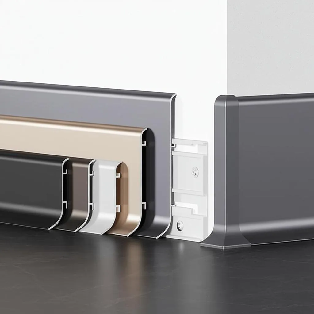 6063 Black Aluminium Skirting Brushed/Satin 2.5M 7 Case 6063 Black Aluminium Skirting BrushedSatin 2.5M 001