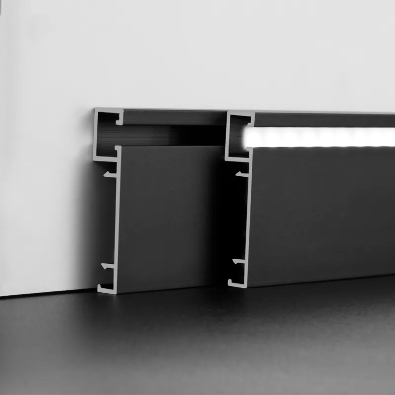 Case 6063 Cast Aluminum Baseboard Brushed Silver 2.5M 004