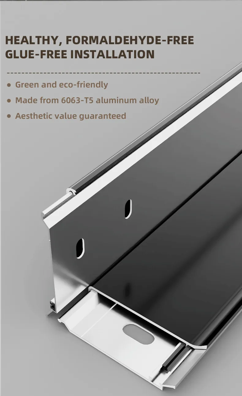 Case 6063 Cast Aluminum Baseboard Covers Brushed Silver 2.5M 007