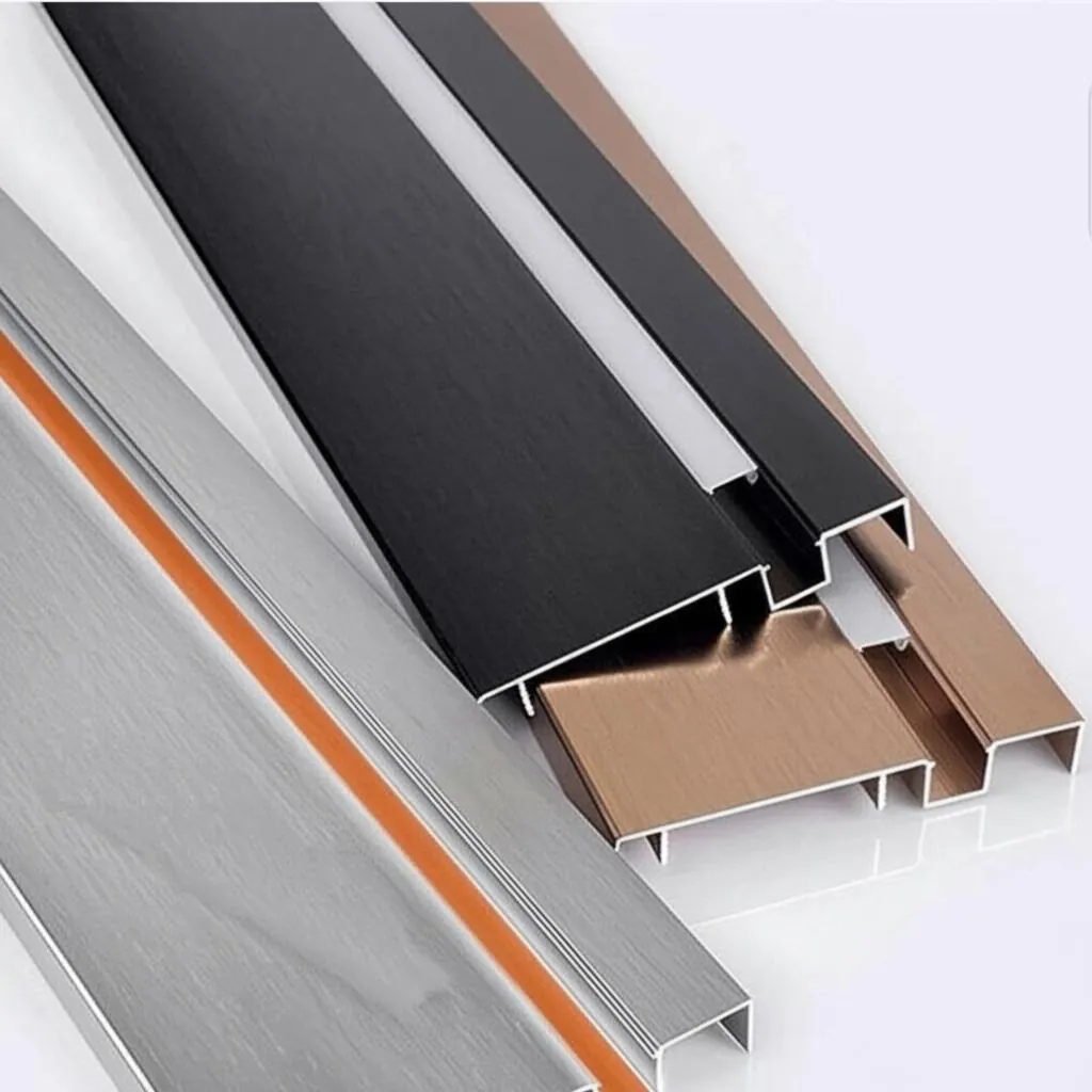 Case 75mm Aluminium Skirting Price 6063 Brushed SilverBlack 2.5M 004
