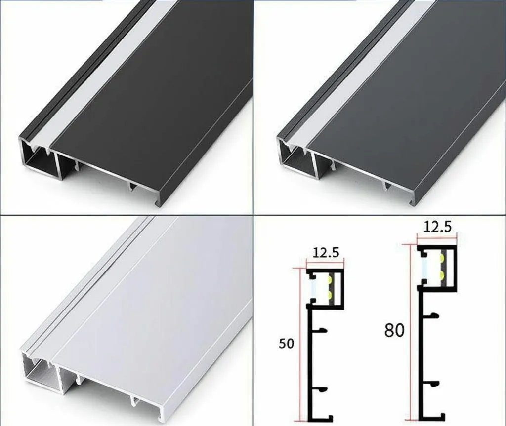Case 75mm Aluminium Skirting Price 6063 Brushed SilverBlack 2.5M 007