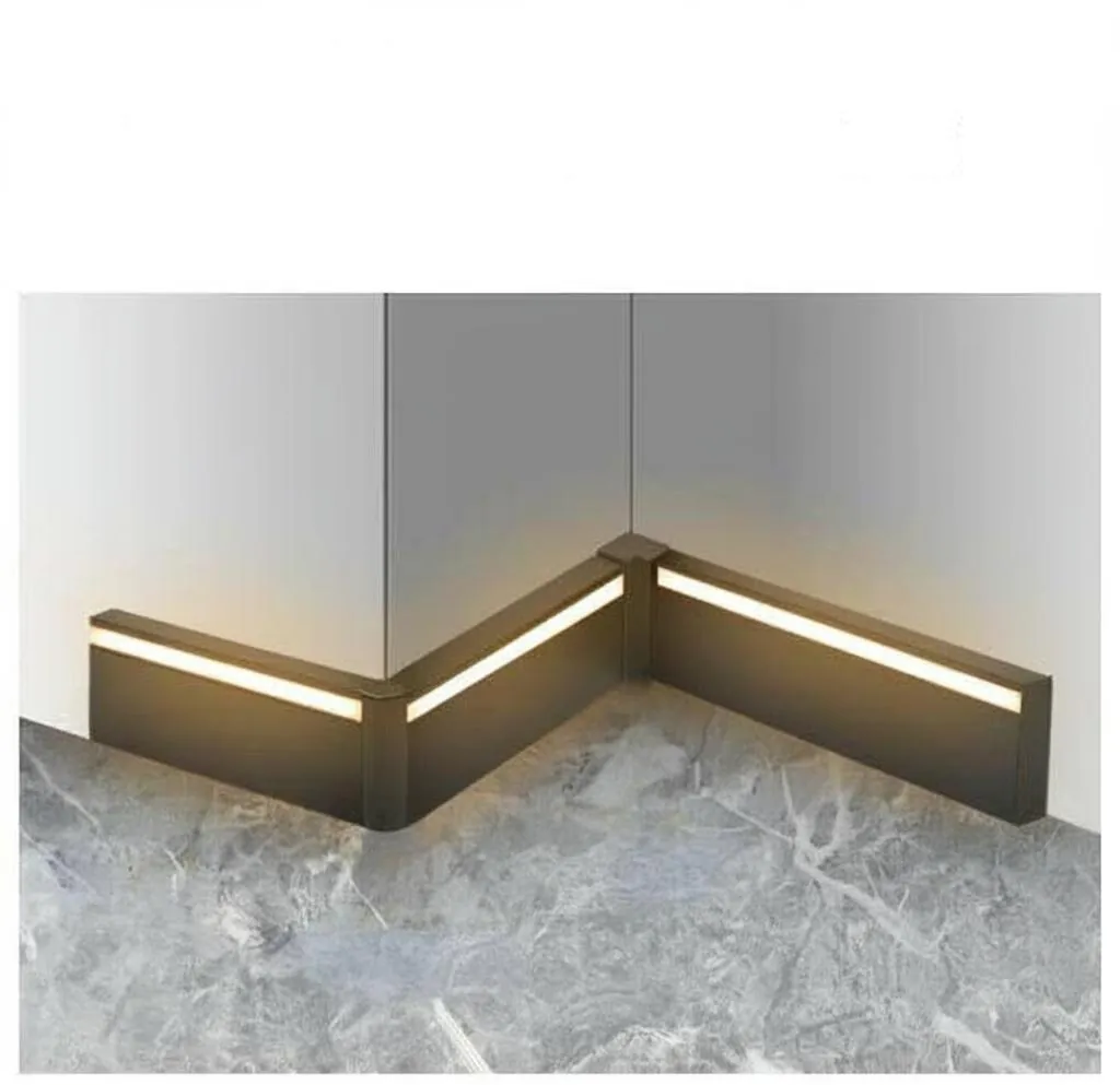 Case 75mm Aluminium Skirting Price 6063 Brushed SilverBlack 2.5M 014