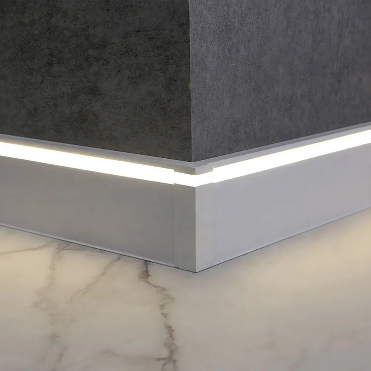 Case Aluminum Diamond Plate Baseboard 6063 Brushed Silver 3M 002