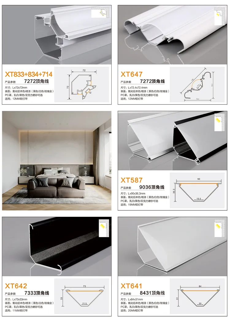Case Anodized Aluminum Baseboard 6063 Brushed SilverBlack 2.5M 003