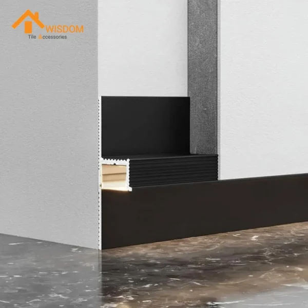 Commercial Skirting Aluminium 6063 Brushed Silver 2.5M