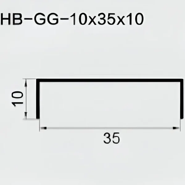 U Channels 10mm Leg x 35mm OD - High Gloss