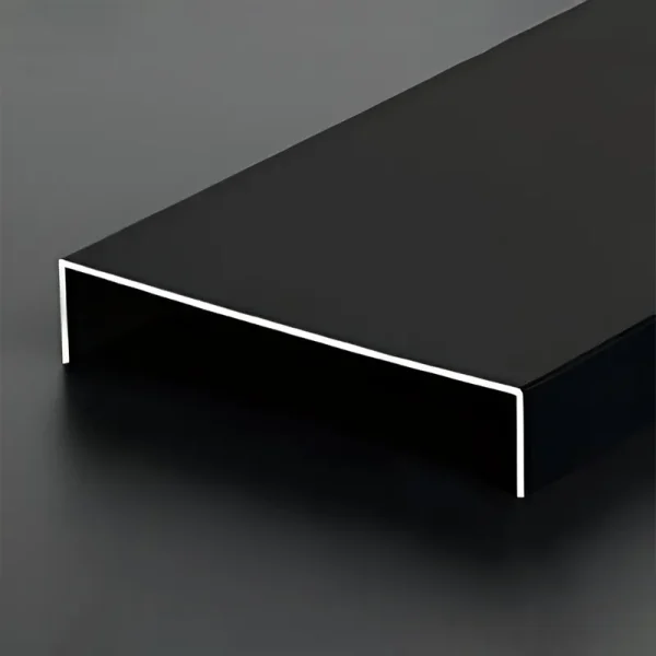 Aluminum U Channel Sizes 12mm Leg x 60mm OD - High Gloss