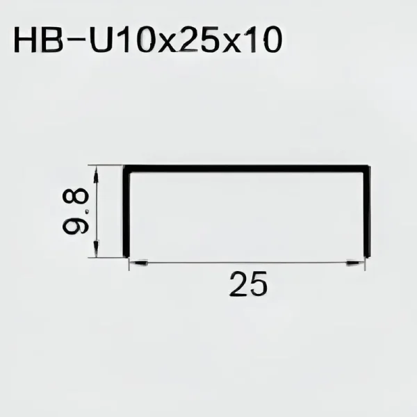 Aluminum U Chanel 9.8mm Leg x 25mm OD - Matte