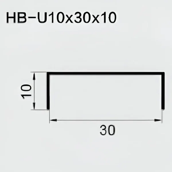 U-Channel Aluminum 10mm Leg x 30mm OD - Matte