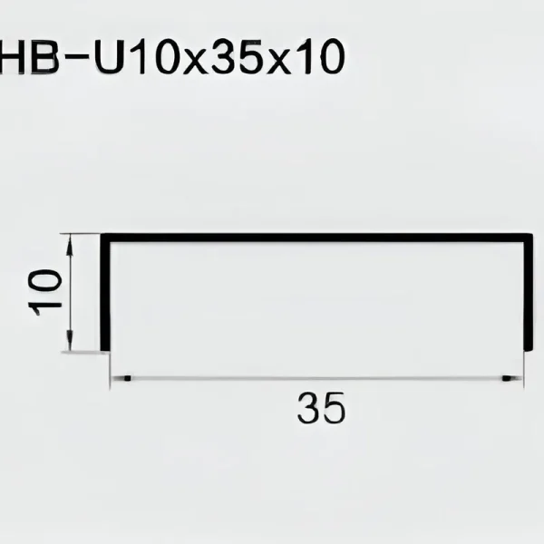 U Shaped Aluminum Channel 10mm Leg x 35mm OD - Matte