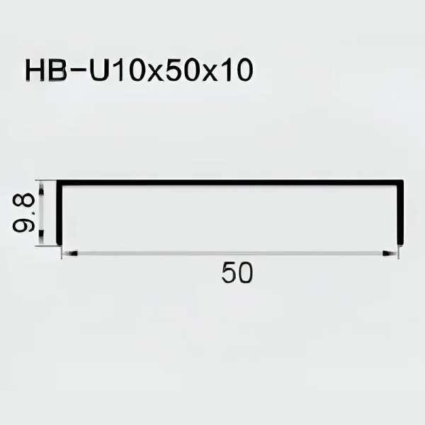 Aluminum U Wall Channel 9.8mm Leg x 50mm OD - Matte
