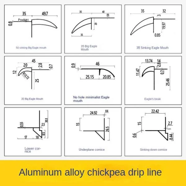 Aluminum Drip Edge 6063 for Roof Water Drainage