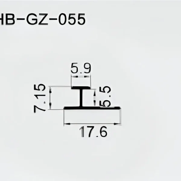 Aluminum H Trim - 5.5mm Face x 7.15mm Leg x 17.6mm OD - Image 2