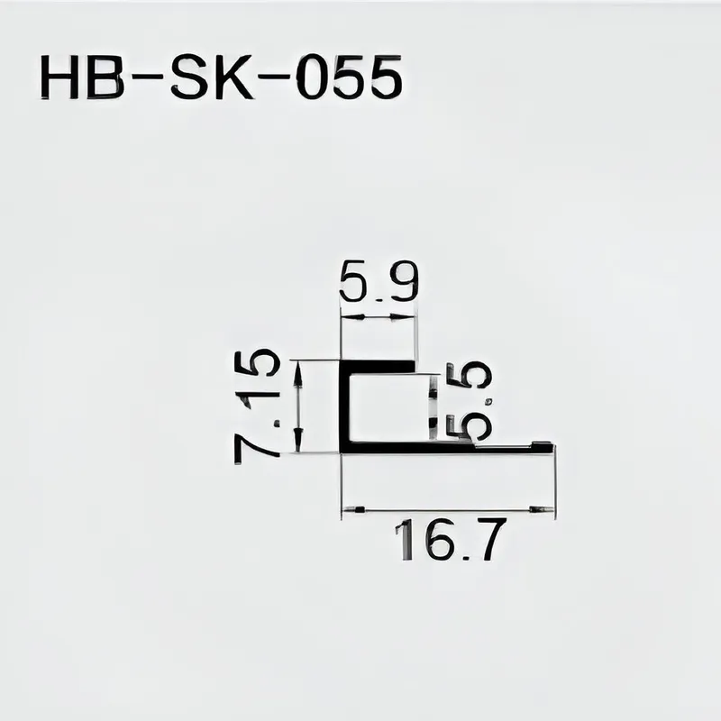 Aluminum J Trim – 5.5mm Face x 7.15mm Leg x 16.7mm OD for 5.9mm Material_Size
