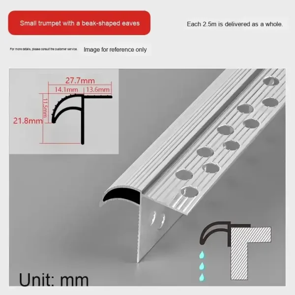 Aluminum Drip Edge for Roof - 6063 Alloy, ASTM B221 Standard
