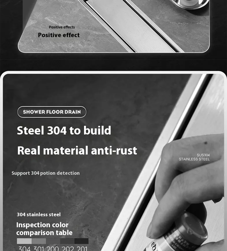 Case 304 Stainless Steel Linear Shower Drain with Anti Odor 008