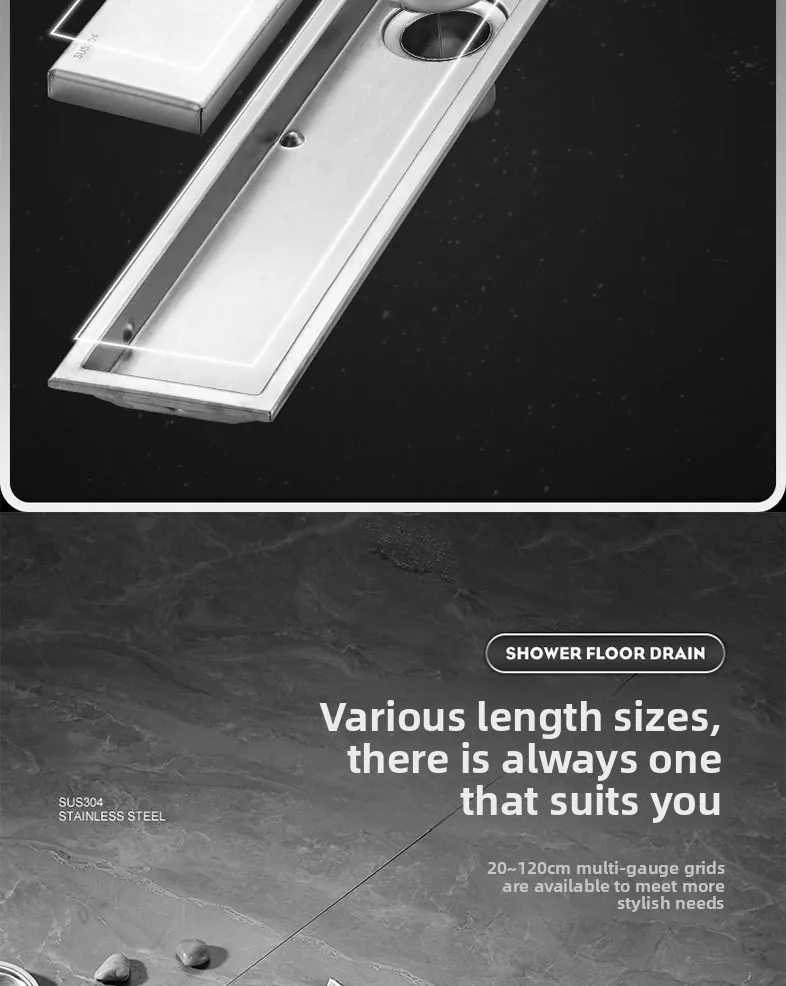 Case 304 Stainless Steel Linear Shower Drain with Anti Odor 022