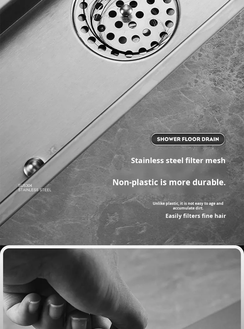 Case 304 Stainless Steel Linear Shower Drain with Anti Odor 026