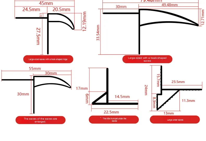 Case White Aluminum Drip Edge 6063 for Roofing Gutter Protection 007