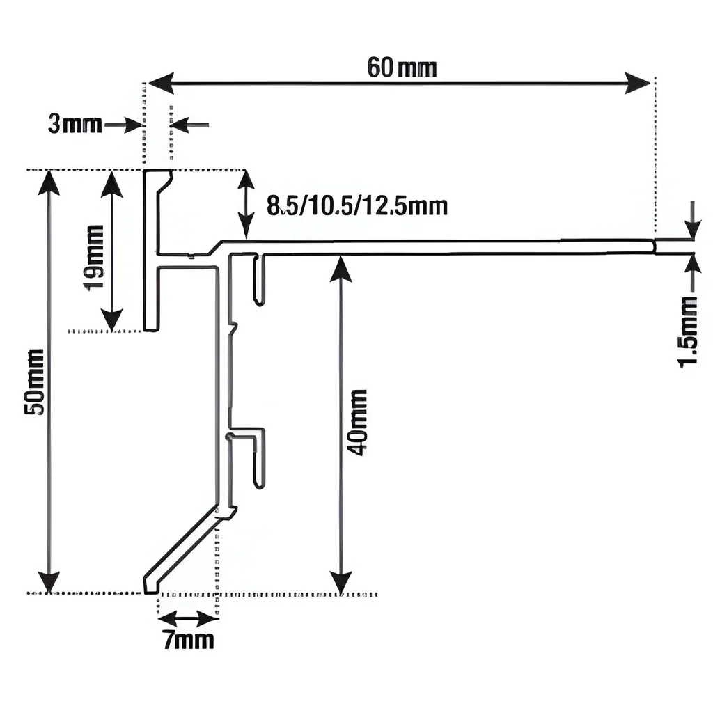 AU Balcony Trim with Weep Holes 3M Size