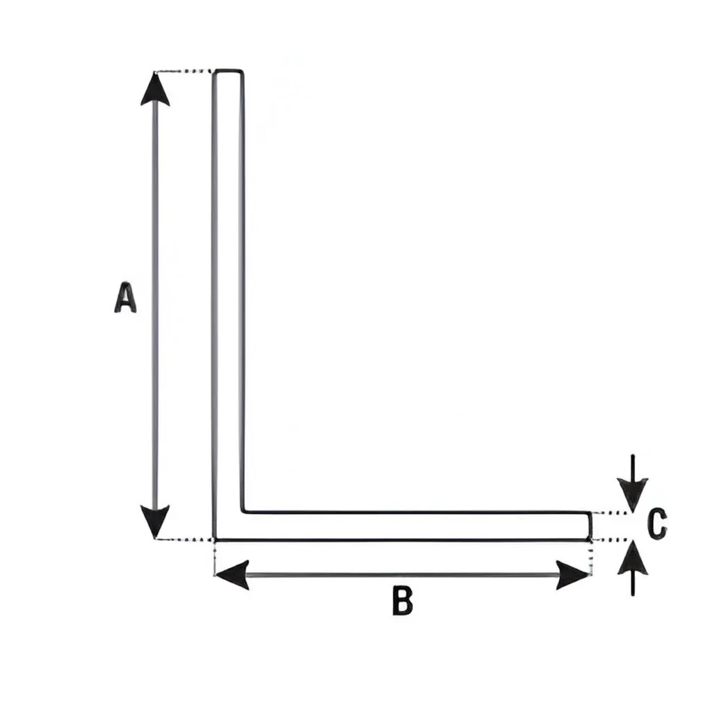 AU Unperforated Aluminium L-Shape Angle - 4M Size