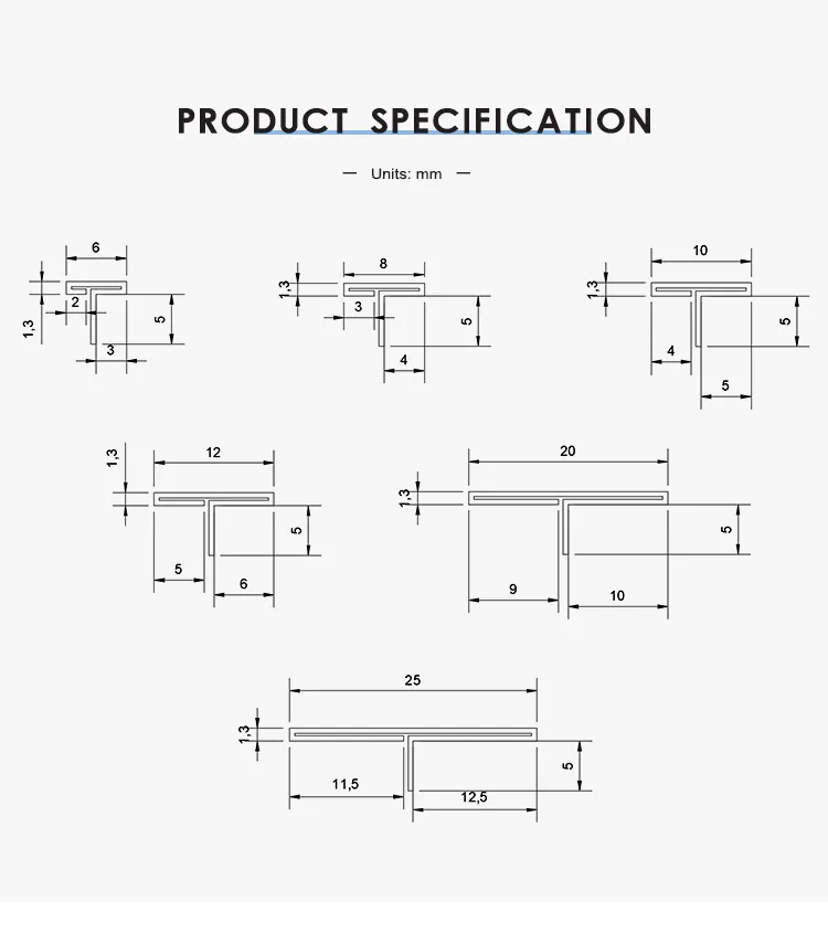 Case Aluminum T Bar 6063 Decorative Trim for Tile Edging 002