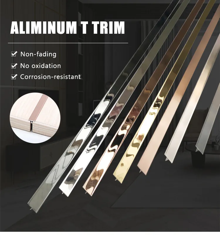Extruded Aluminum T Bar 6063 Decorative Trim 6